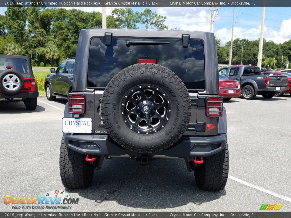 2016 Jeep Wrangler Unlimited Rubicon Hard Rock 4x4 Granite Crystal Metallic / Black Photo #5