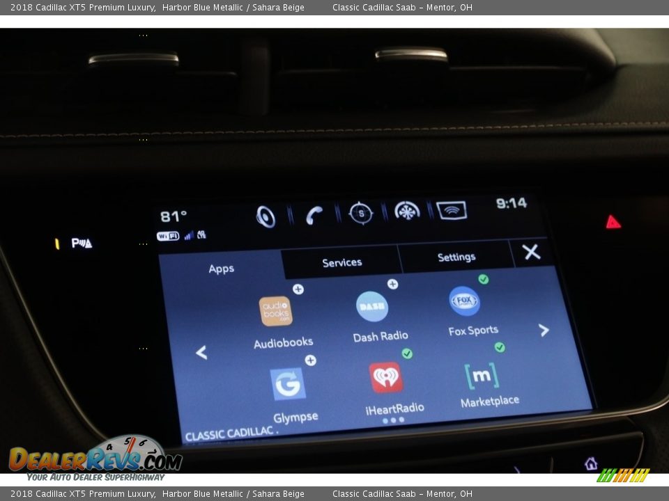 2018 Cadillac XT5 Premium Luxury Harbor Blue Metallic / Sahara Beige Photo #22