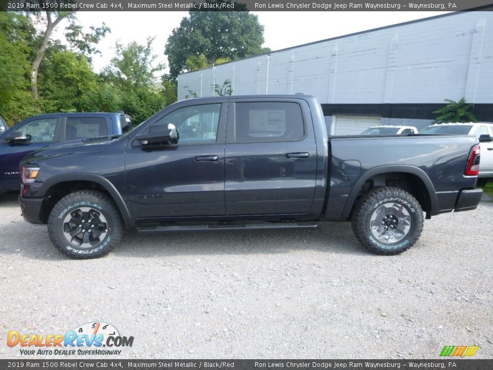 2019 Ram 1500 Rebel Crew Cab 4x4 Maximum Steel Metallic / Black/Red Photo #2