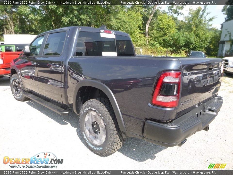 2019 Ram 1500 Rebel Crew Cab 4x4 Maximum Steel Metallic / Black/Red Photo #3