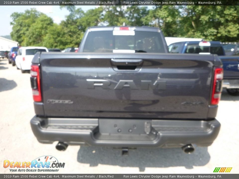 2019 Ram 1500 Rebel Crew Cab 4x4 Maximum Steel Metallic / Black/Red Photo #4