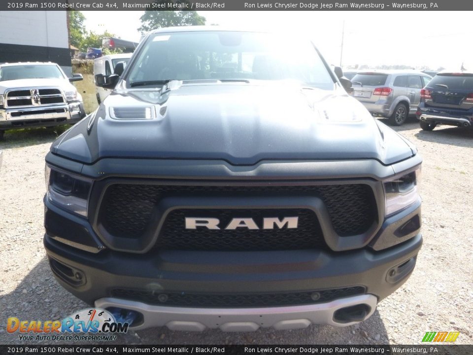 2019 Ram 1500 Rebel Crew Cab 4x4 Maximum Steel Metallic / Black/Red Photo #7