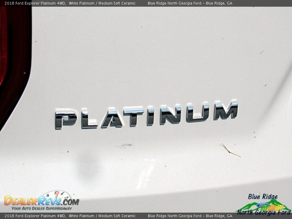 2018 Ford Explorer Platinum 4WD White Platinum / Medium Soft Ceramic Photo #36
