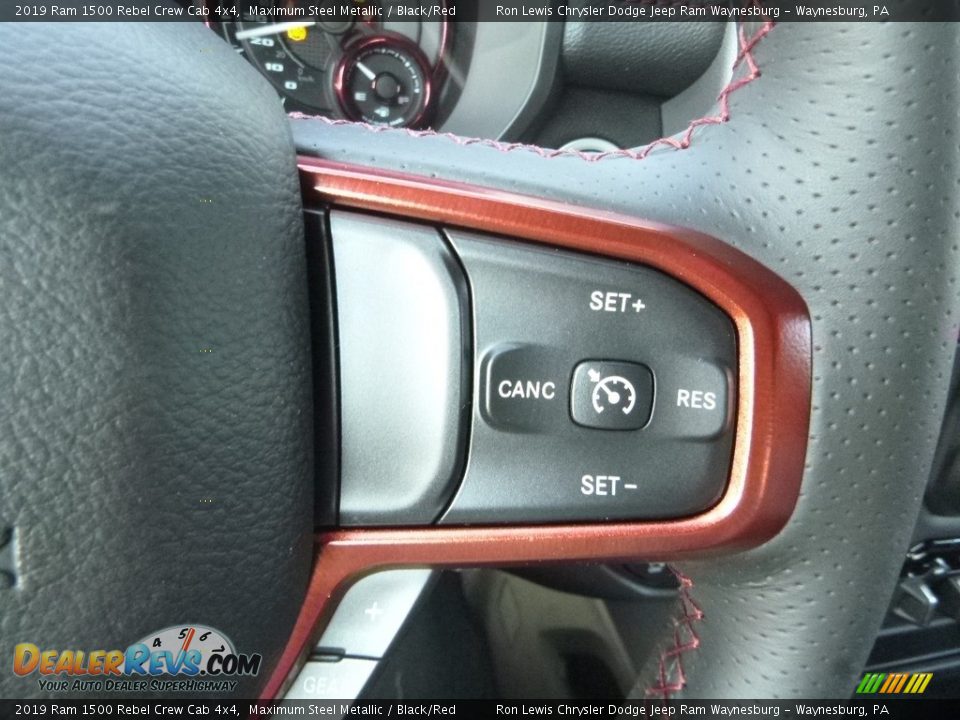 2019 Ram 1500 Rebel Crew Cab 4x4 Maximum Steel Metallic / Black/Red Photo #18