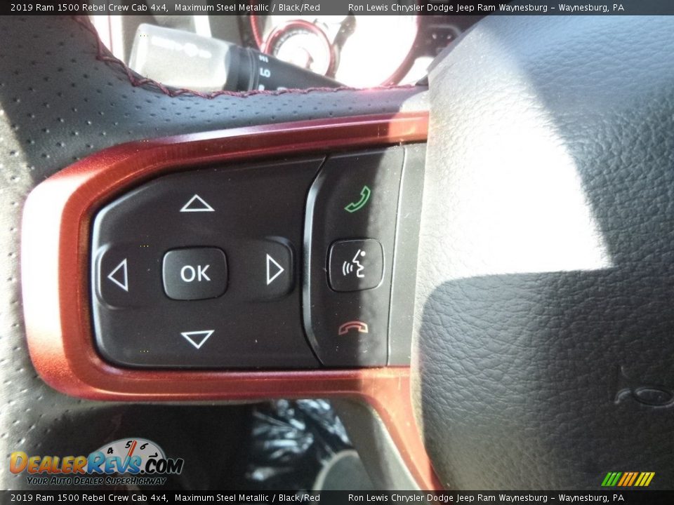 2019 Ram 1500 Rebel Crew Cab 4x4 Maximum Steel Metallic / Black/Red Photo #19