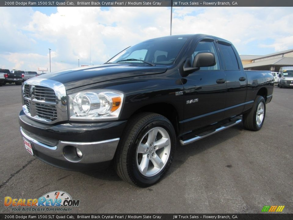 2008 Dodge Ram 1500 SLT Quad Cab Brilliant Black Crystal Pearl / Medium Slate Gray Photo #1
