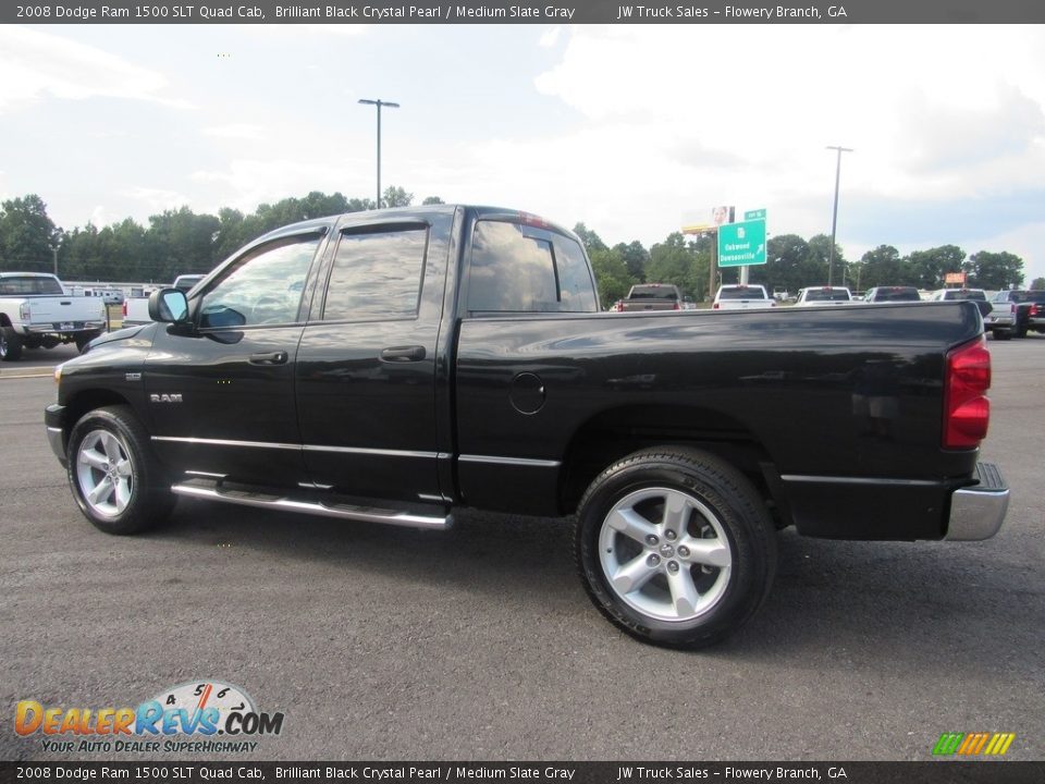 2008 Dodge Ram 1500 SLT Quad Cab Brilliant Black Crystal Pearl / Medium Slate Gray Photo #4