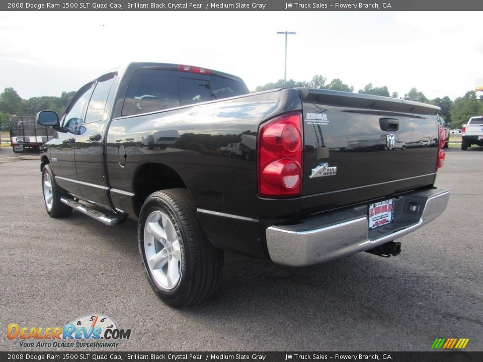 2008 Dodge Ram 1500 SLT Quad Cab Brilliant Black Crystal Pearl / Medium Slate Gray Photo #5