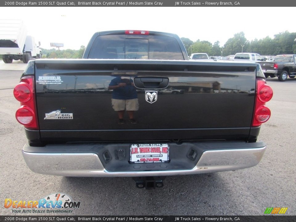 2008 Dodge Ram 1500 SLT Quad Cab Brilliant Black Crystal Pearl / Medium Slate Gray Photo #6