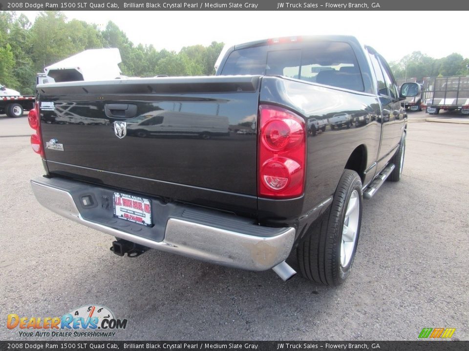 2008 Dodge Ram 1500 SLT Quad Cab Brilliant Black Crystal Pearl / Medium Slate Gray Photo #7