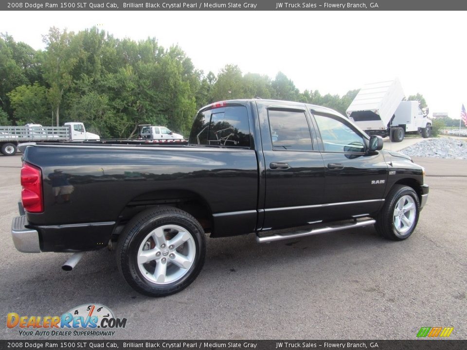 2008 Dodge Ram 1500 SLT Quad Cab Brilliant Black Crystal Pearl / Medium Slate Gray Photo #8