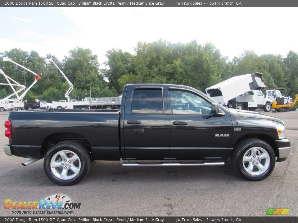 2008 Dodge Ram 1500 SLT Quad Cab Brilliant Black Crystal Pearl / Medium Slate Gray Photo #9