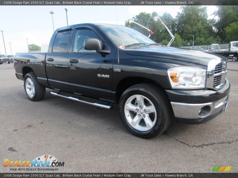 2008 Dodge Ram 1500 SLT Quad Cab Brilliant Black Crystal Pearl / Medium Slate Gray Photo #10