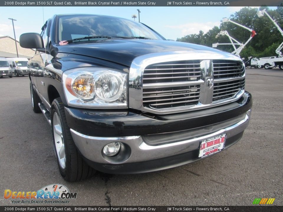 2008 Dodge Ram 1500 SLT Quad Cab Brilliant Black Crystal Pearl / Medium Slate Gray Photo #11