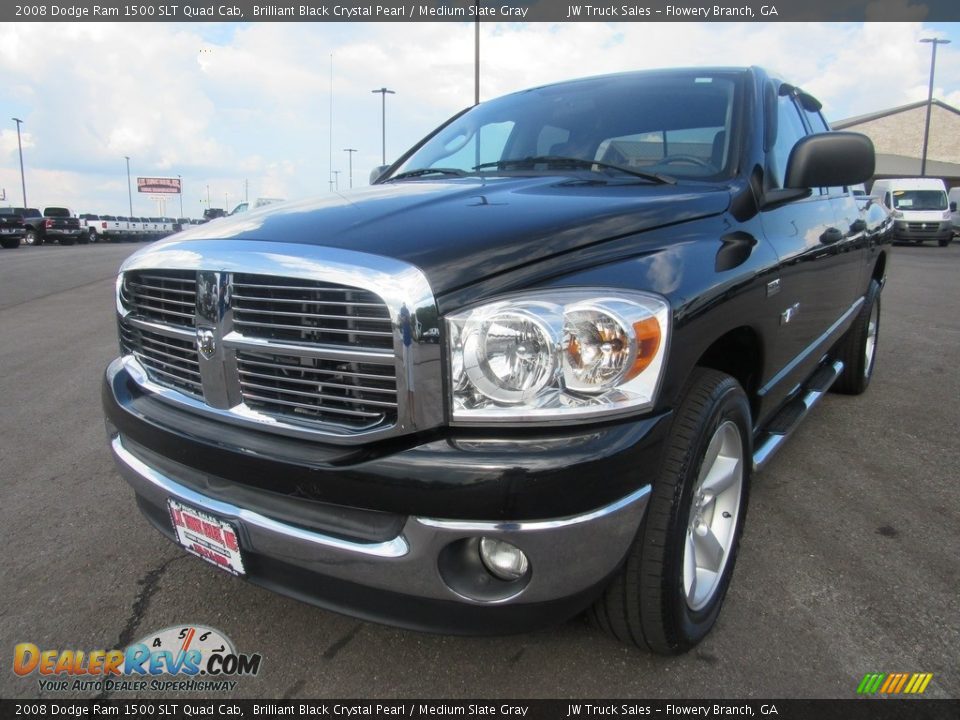 2008 Dodge Ram 1500 SLT Quad Cab Brilliant Black Crystal Pearl / Medium Slate Gray Photo #12