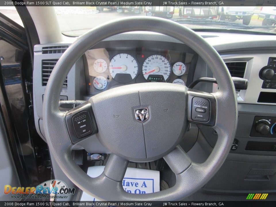 2008 Dodge Ram 1500 SLT Quad Cab Brilliant Black Crystal Pearl / Medium Slate Gray Photo #17