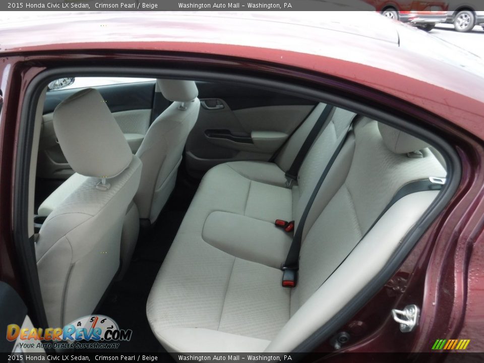 2015 Honda Civic LX Sedan Crimson Pearl / Beige Photo #18