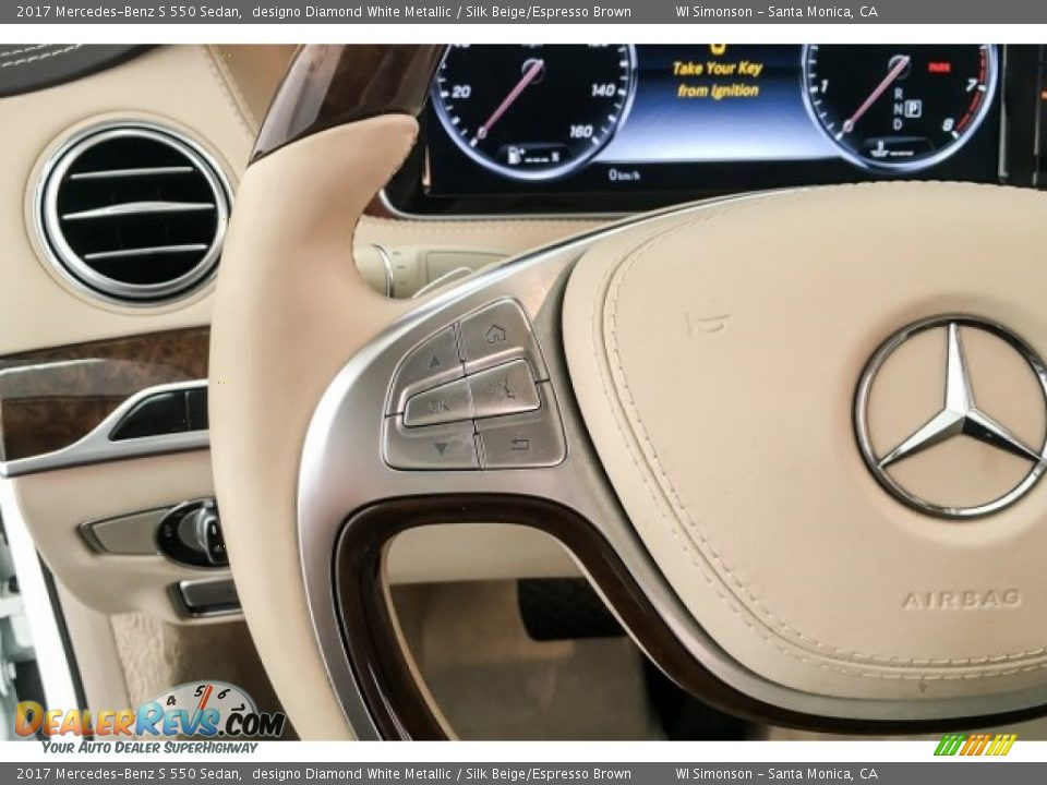 2017 Mercedes-Benz S 550 Sedan designo Diamond White Metallic / Silk Beige/Espresso Brown Photo #19