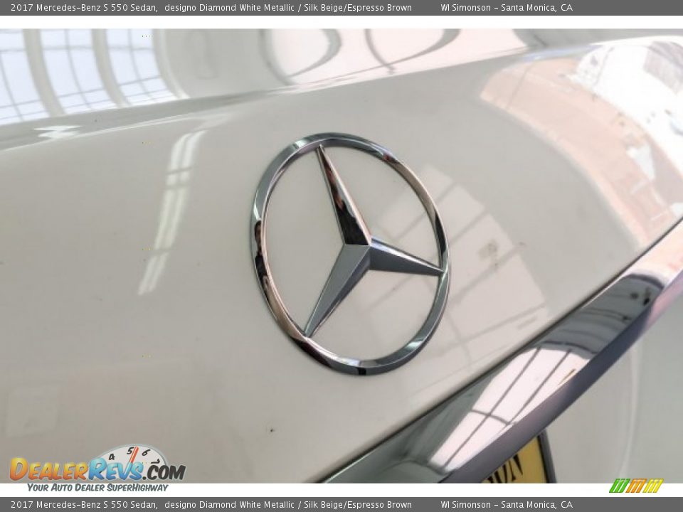2017 Mercedes-Benz S 550 Sedan designo Diamond White Metallic / Silk Beige/Espresso Brown Photo #28