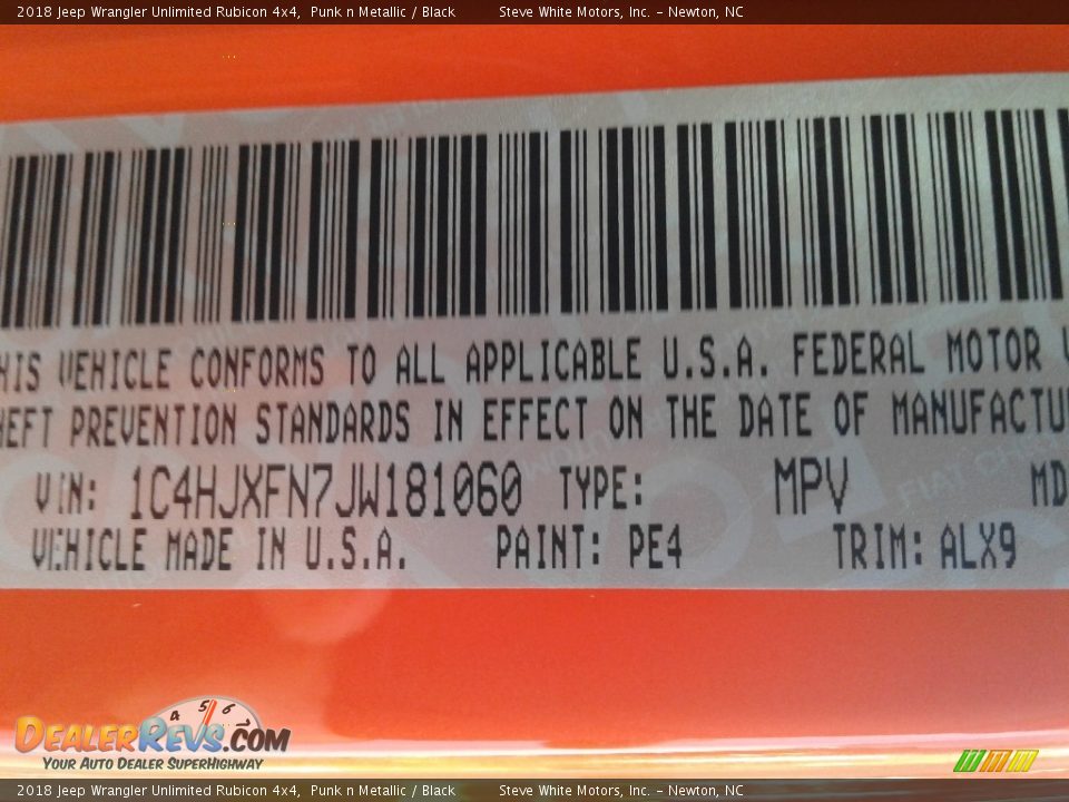 2018 Jeep Wrangler Unlimited Rubicon 4x4 Punk n Metallic / Black Photo #34