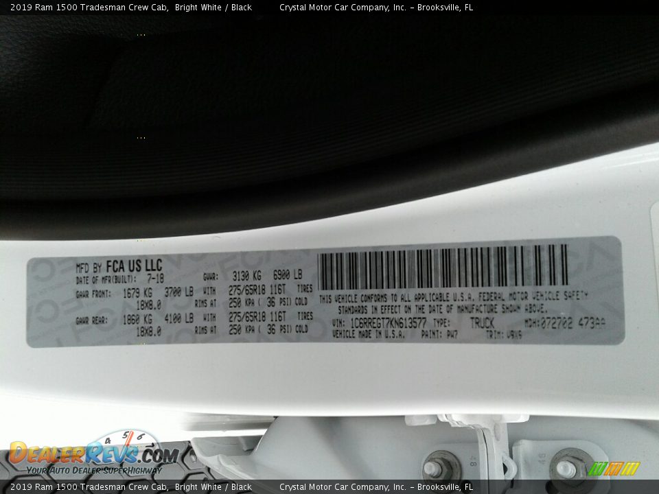 2019 Ram 1500 Tradesman Crew Cab Bright White / Black Photo #21