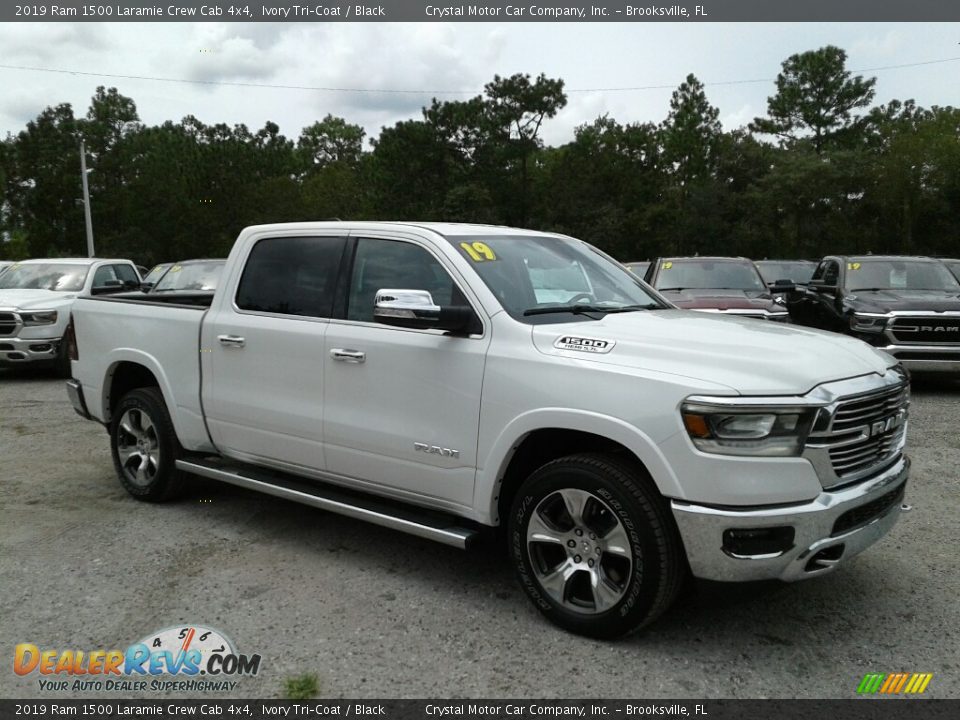 2019 Ram 1500 Laramie Crew Cab 4x4 Ivory Tri–Coat / Black Photo #7