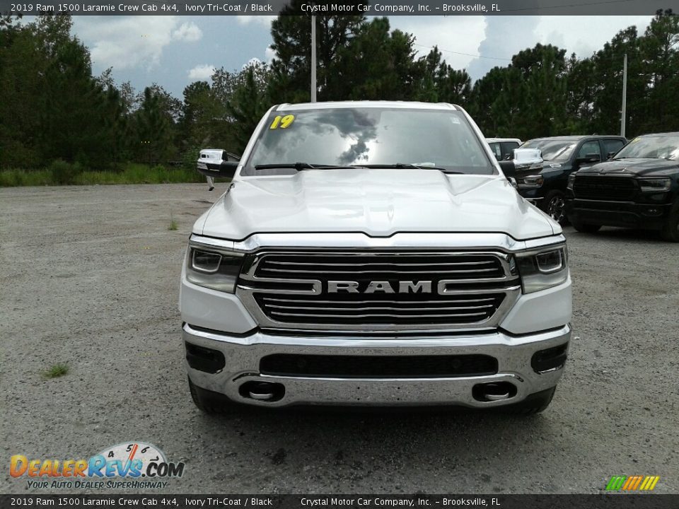 2019 Ram 1500 Laramie Crew Cab 4x4 Ivory Tri–Coat / Black Photo #8