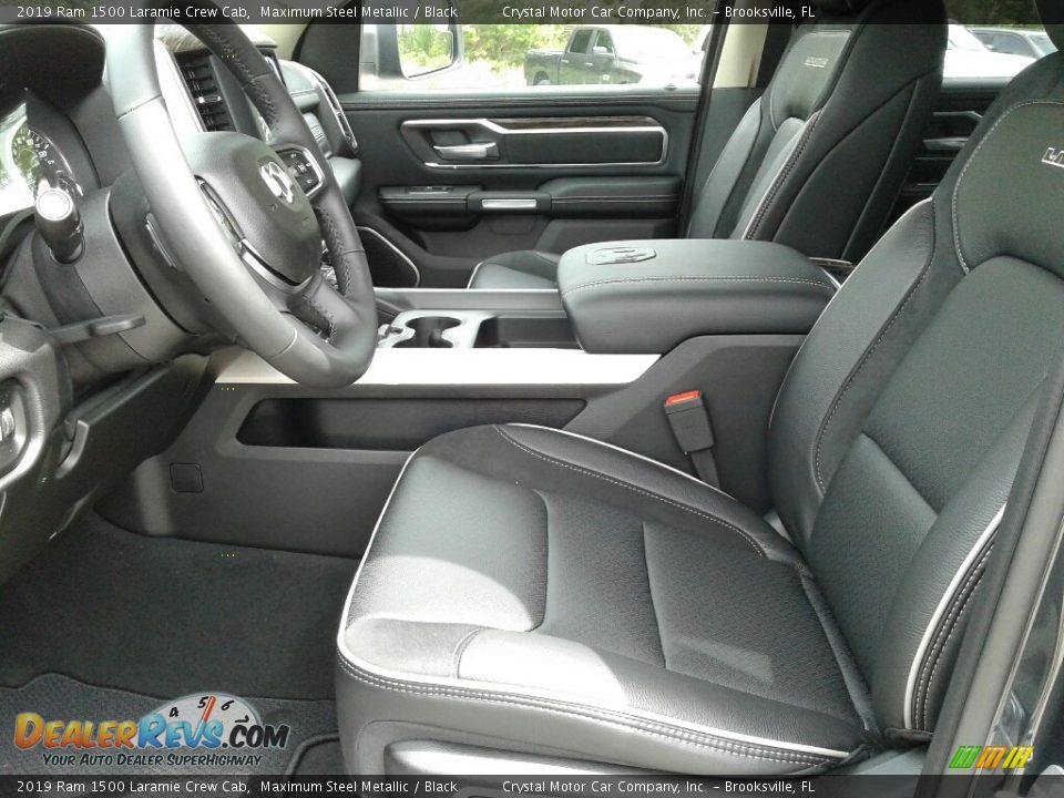 Black Interior - 2019 Ram 1500 Laramie Crew Cab Photo #8