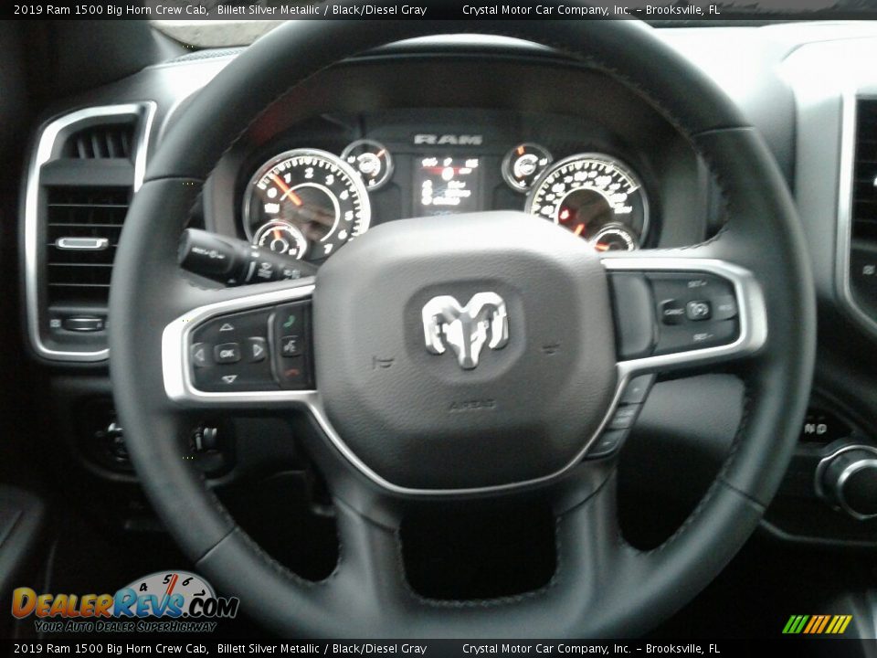 2019 Ram 1500 Big Horn Crew Cab Billett Silver Metallic / Black/Diesel Gray Photo #14