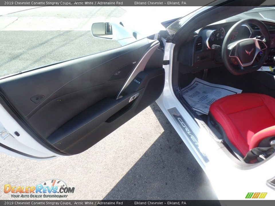 2019 Chevrolet Corvette Stingray Coupe Arctic White / Adrenaline Red Photo #14