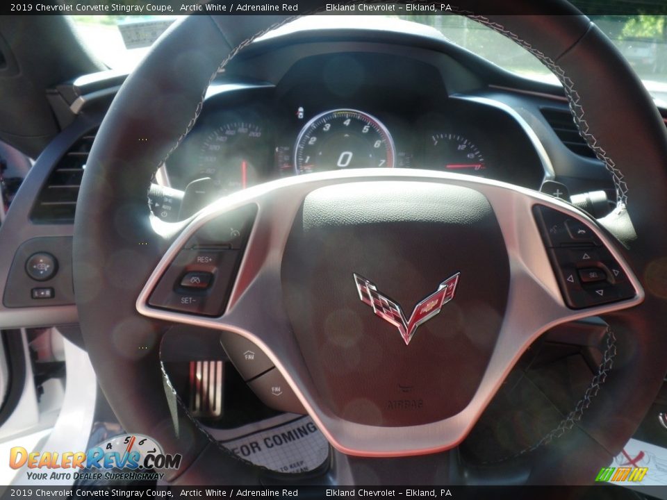 2019 Chevrolet Corvette Stingray Coupe Arctic White / Adrenaline Red Photo #20