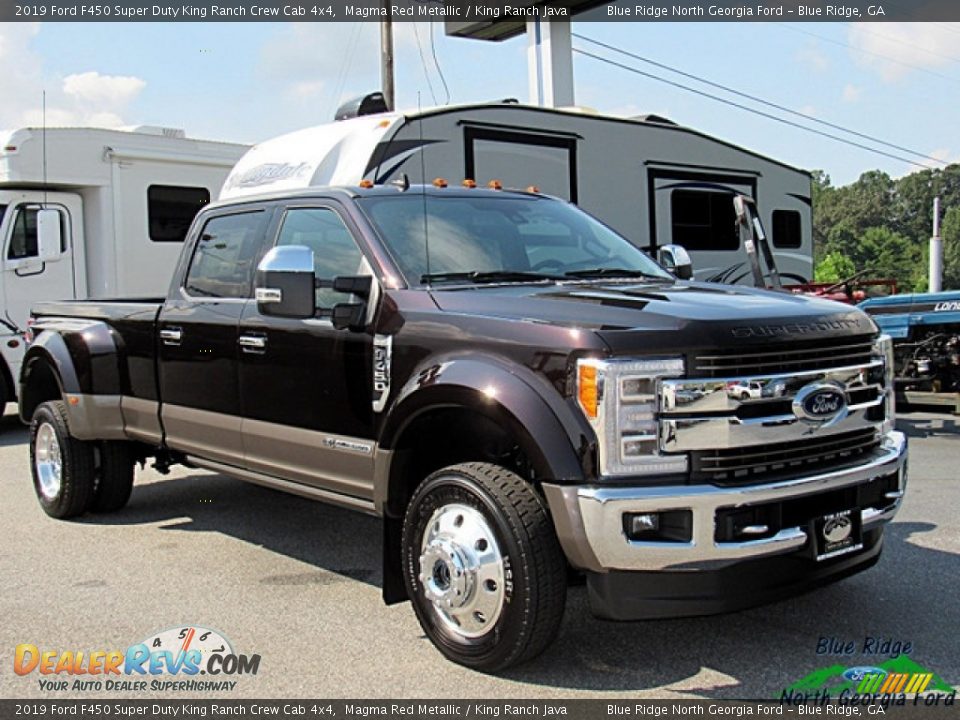 2019 Ford F450 Super Duty King Ranch Crew Cab 4x4 Magma Red Metallic / King Ranch Java Photo #7