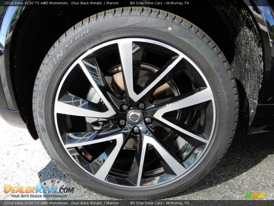 2019 Volvo XC90 T6 AWD Momentum Onyx Black Metallic / Maroon Photo #6