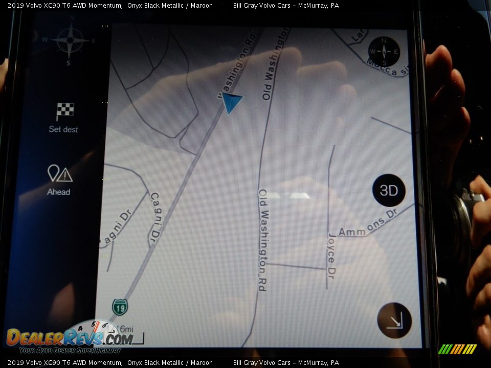 2019 Volvo XC90 T6 AWD Momentum Onyx Black Metallic / Maroon Photo #13