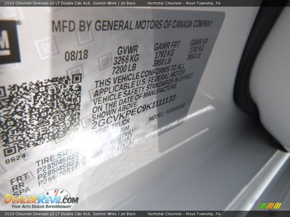 2019 Chevrolet Silverado LD LT Double Cab 4x4 Summit White / Jet Black Photo #16