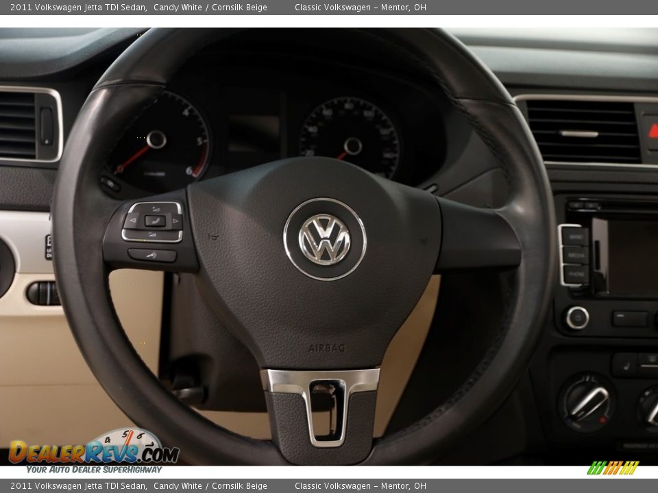 2011 Volkswagen Jetta TDI Sedan Candy White / Cornsilk Beige Photo #6