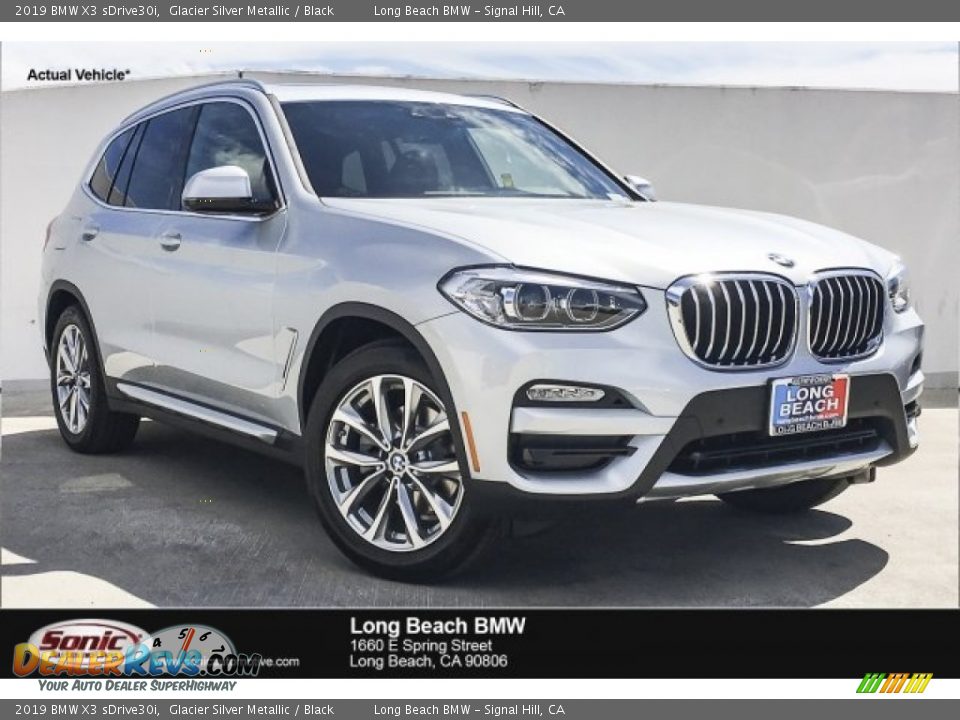 2019 BMW X3 sDrive30i Glacier Silver Metallic / Black Photo #1