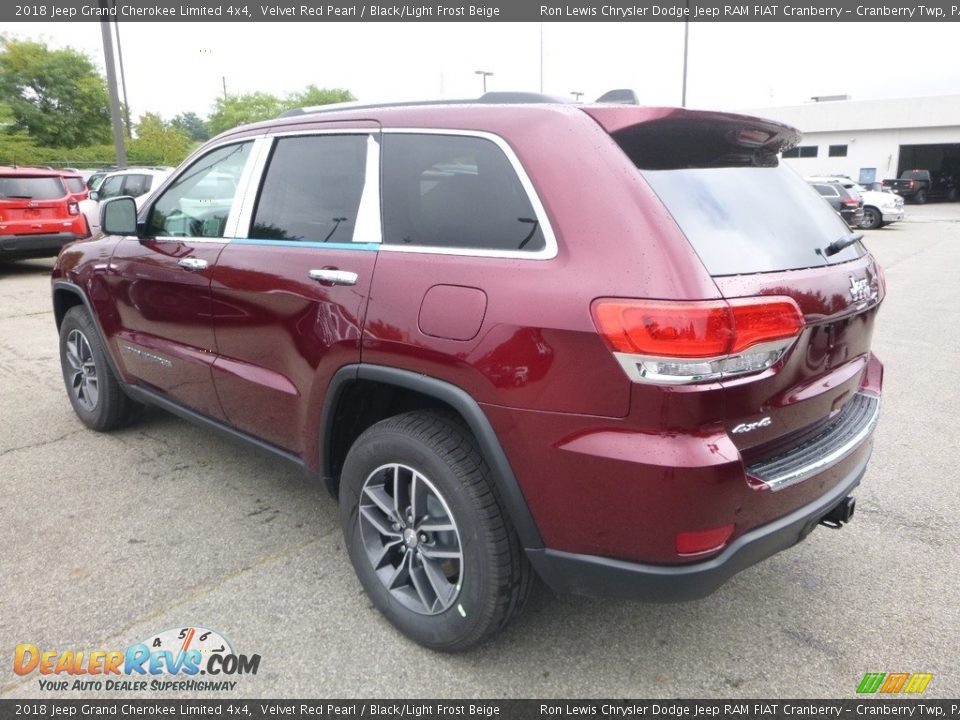 2018 Jeep Grand Cherokee Limited 4x4 Velvet Red Pearl / Black/Light Frost Beige Photo #3