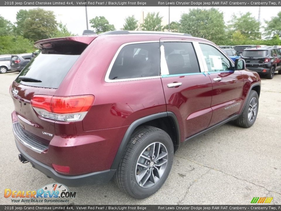 2018 Jeep Grand Cherokee Limited 4x4 Velvet Red Pearl / Black/Light Frost Beige Photo #5
