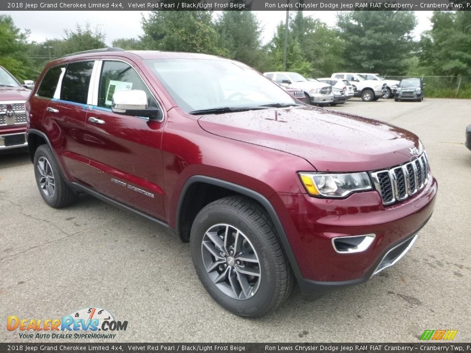 2018 Jeep Grand Cherokee Limited 4x4 Velvet Red Pearl / Black/Light Frost Beige Photo #7
