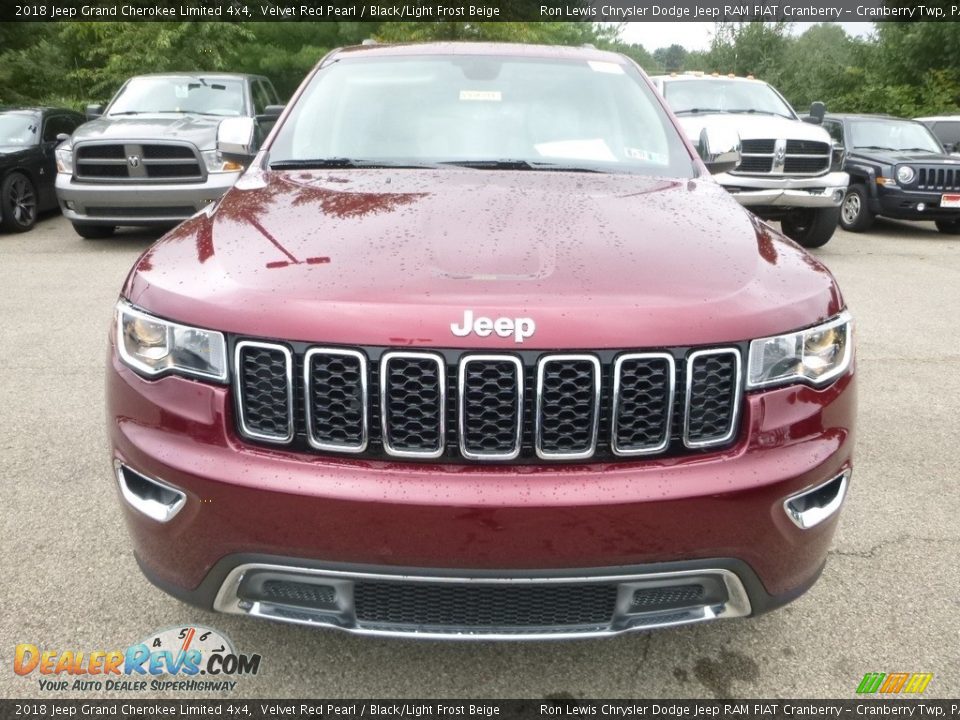 2018 Jeep Grand Cherokee Limited 4x4 Velvet Red Pearl / Black/Light Frost Beige Photo #8