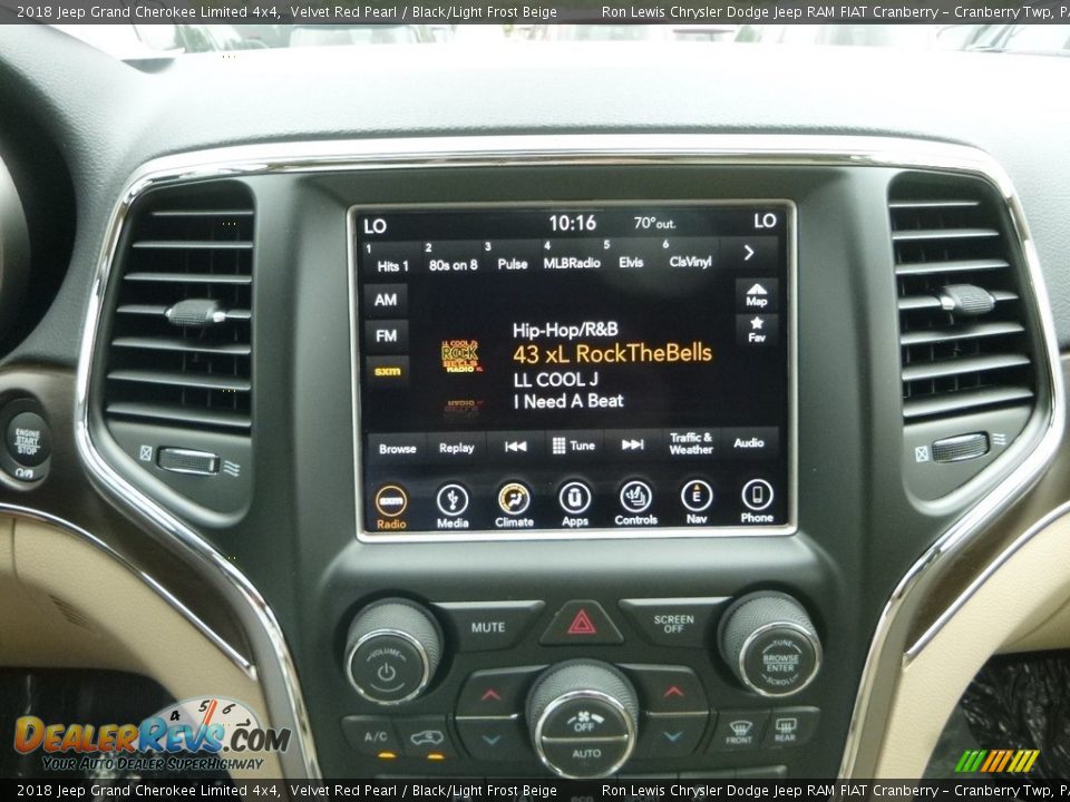 2018 Jeep Grand Cherokee Limited 4x4 Velvet Red Pearl / Black/Light Frost Beige Photo #16