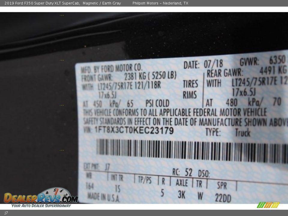 Ford Color Code J7 Magnetic