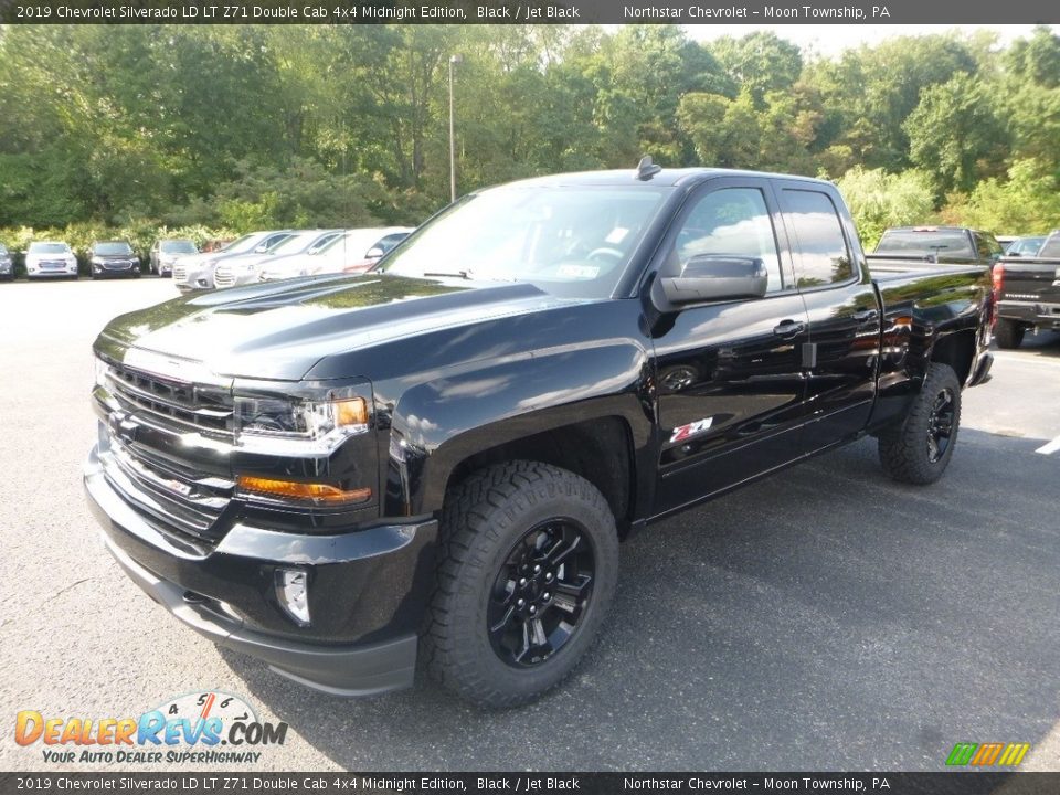 2019 Chevrolet Silverado LD LT Z71 Double Cab 4x4 Midnight Edition Black / Jet Black Photo #1