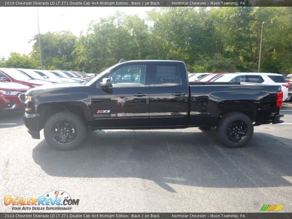 2019 Chevrolet Silverado LD LT Z71 Double Cab 4x4 Midnight Edition Black / Jet Black Photo #2
