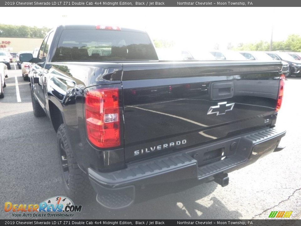 2019 Chevrolet Silverado LD LT Z71 Double Cab 4x4 Midnight Edition Black / Jet Black Photo #3