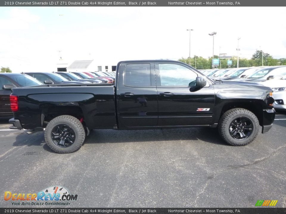 2019 Chevrolet Silverado LD LT Z71 Double Cab 4x4 Midnight Edition Black / Jet Black Photo #6