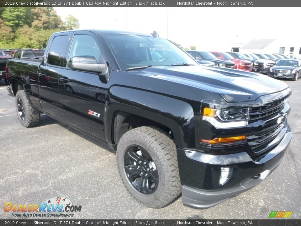 2019 Chevrolet Silverado LD LT Z71 Double Cab 4x4 Midnight Edition Black / Jet Black Photo #7