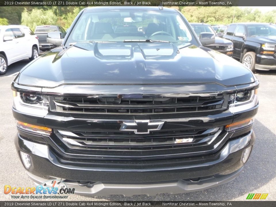 2019 Chevrolet Silverado LD LT Z71 Double Cab 4x4 Midnight Edition Black / Jet Black Photo #8
