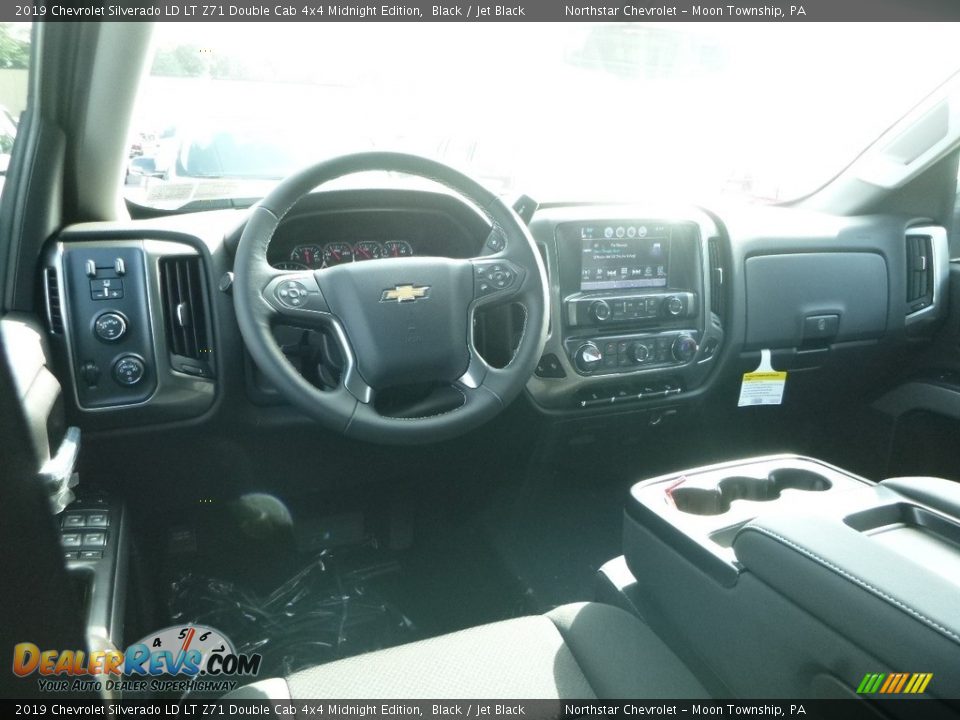 2019 Chevrolet Silverado LD LT Z71 Double Cab 4x4 Midnight Edition Black / Jet Black Photo #13